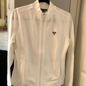 Brooks Brothers White Women's Tennis Jacket with Logo. Size Large BNWT